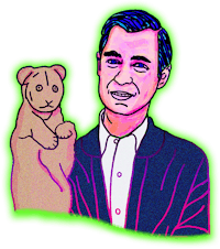 a cartoon of a man holding a teddy bear