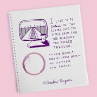 a notebook with a quote on it